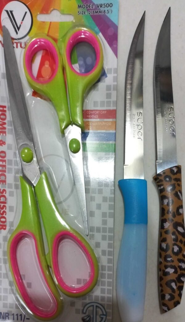 scissors , knife set 4 pcs