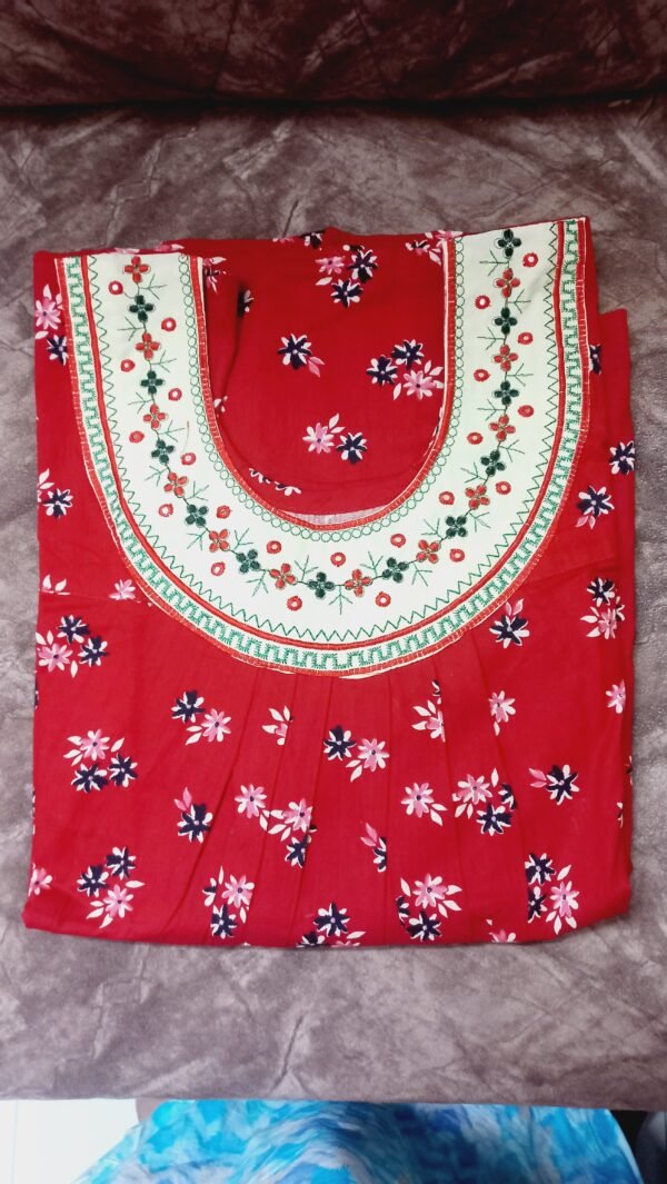 Pure Cotton Nighty With Floral Design